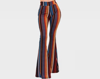 striped bell bottoms jeans