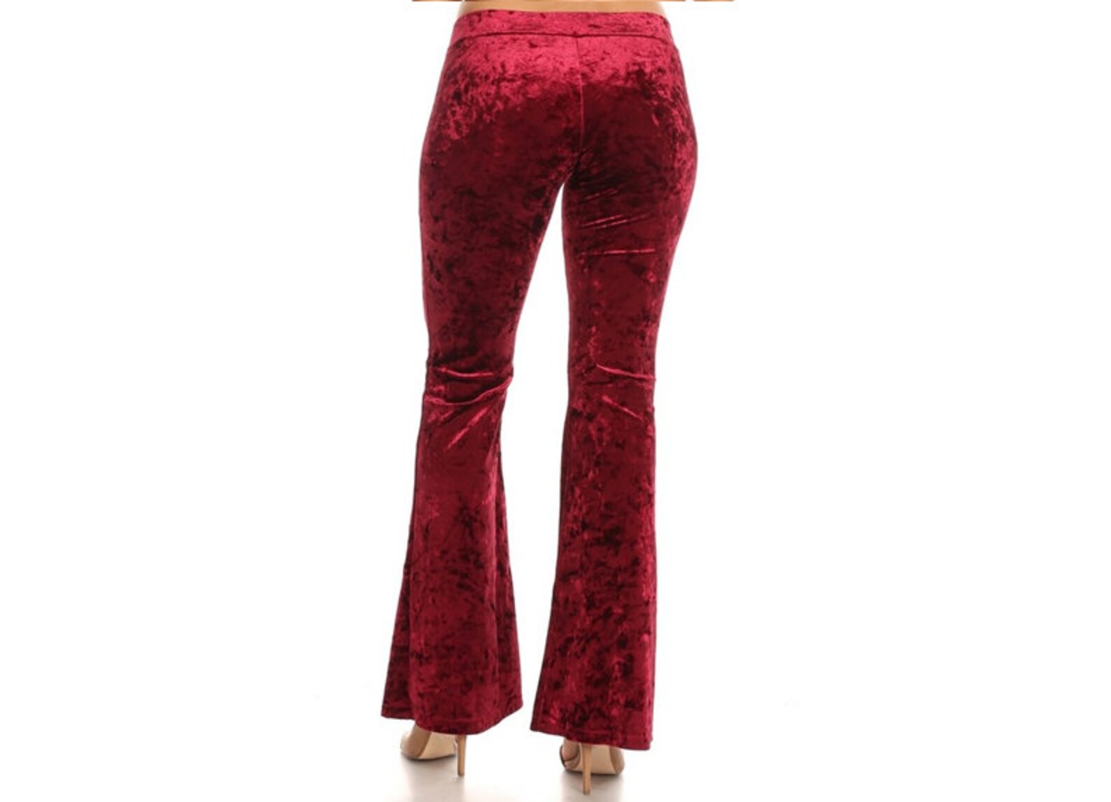 70's Vintage Style Crushed Velvet Flare Pants Stretch | Etsy