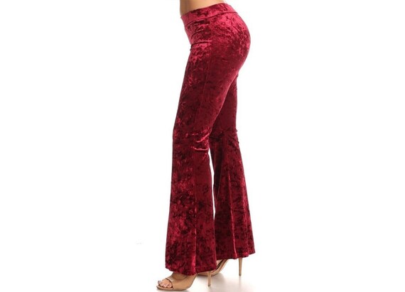 70's Vintage Style Crushed Velvet Flare 