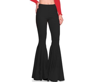 patterned bell bottom yoga pants