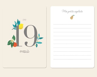 Cartes étapes Fruits 'Ma deuxième Année'