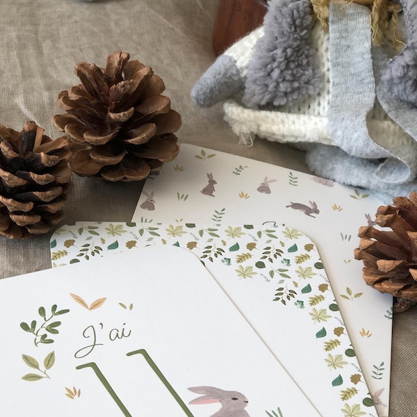 Tarjetas de hitos "Mi primer año" de Little Rabbits