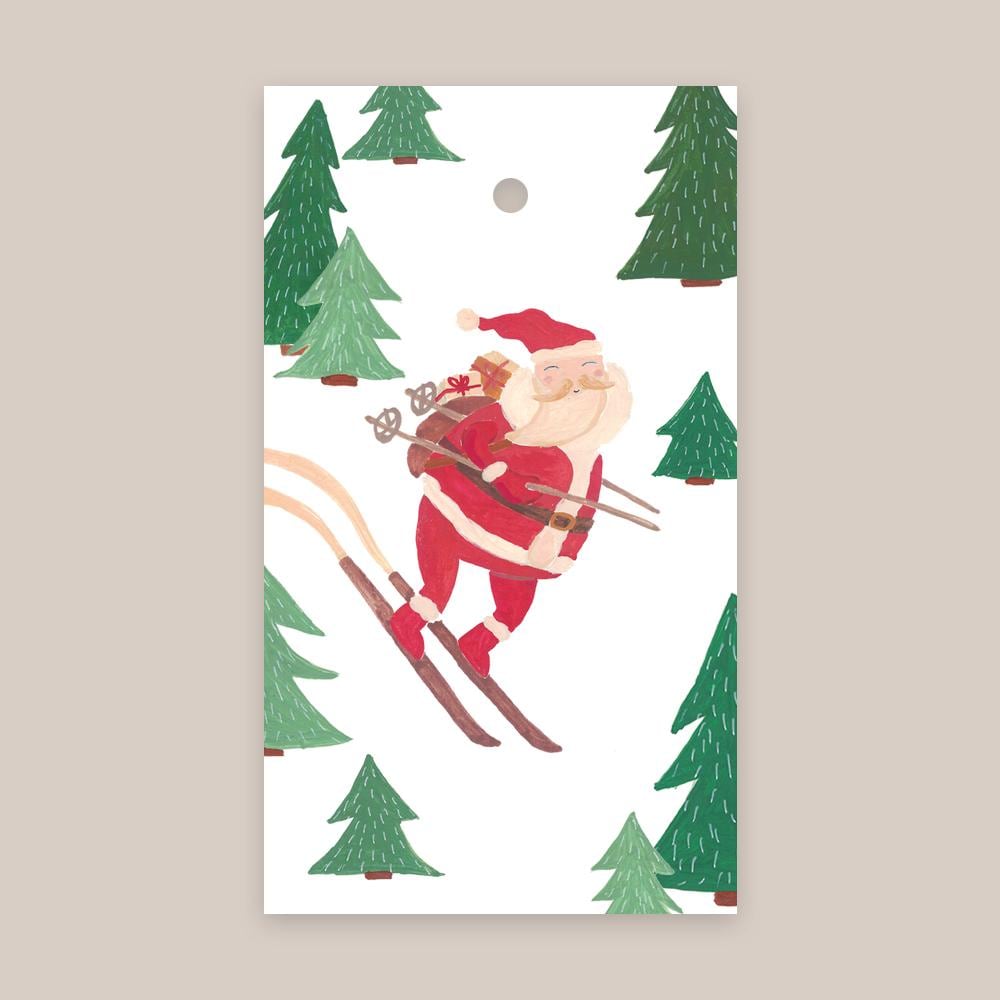 120 étiquettes Cadeau Noël - Motifs Père Noël, Sapin, Bonhomme De Neige - Papier épais Doré, Avec Fil Doré - Pour Emballages Décoratifs - 2
