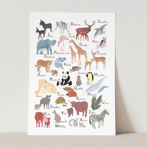 Poster ABC degli animali e dei loro cuccioli