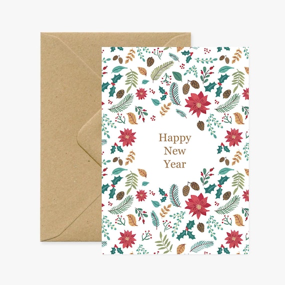 Carte végétale Happy New Year