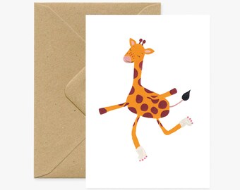 Tarjeta de felicitación de jirafa