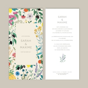 Convite de casamento com tema provençal