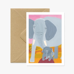 Carte de voeux Maman éléphant
