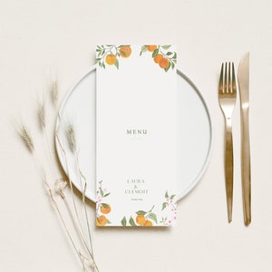 Menu de mariage Thème Abricots