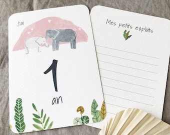 Cartes étapes Baby Elephant 'Ma première Année'