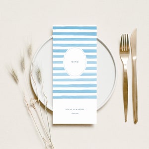 Menu de mariage Thème Rayures