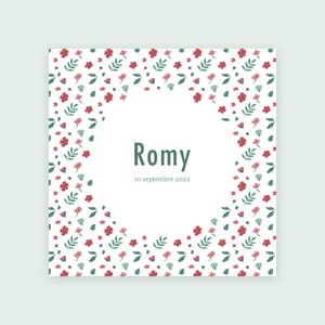 Faire-part de naissance personnalisé Fleurs