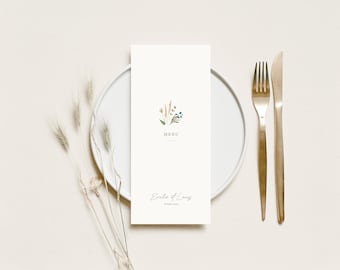 Wildflower Theme Wedding Menu