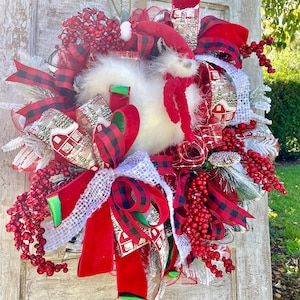 Christmas Chicken Wreath: Rustic Farmhouse Holiday Door Decor