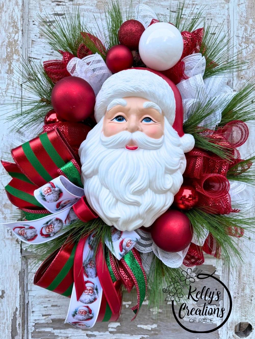 Vintage Light up Santa Face - Etsy