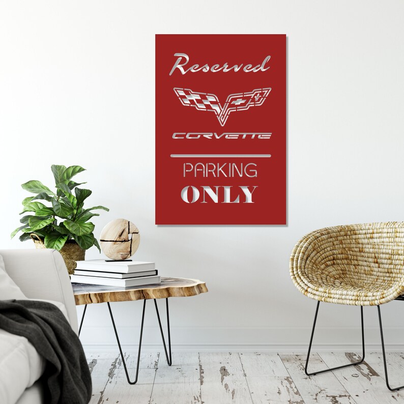 Corvette Garage Wall Art Corvette Sign Metal Wall Art Home Etsy