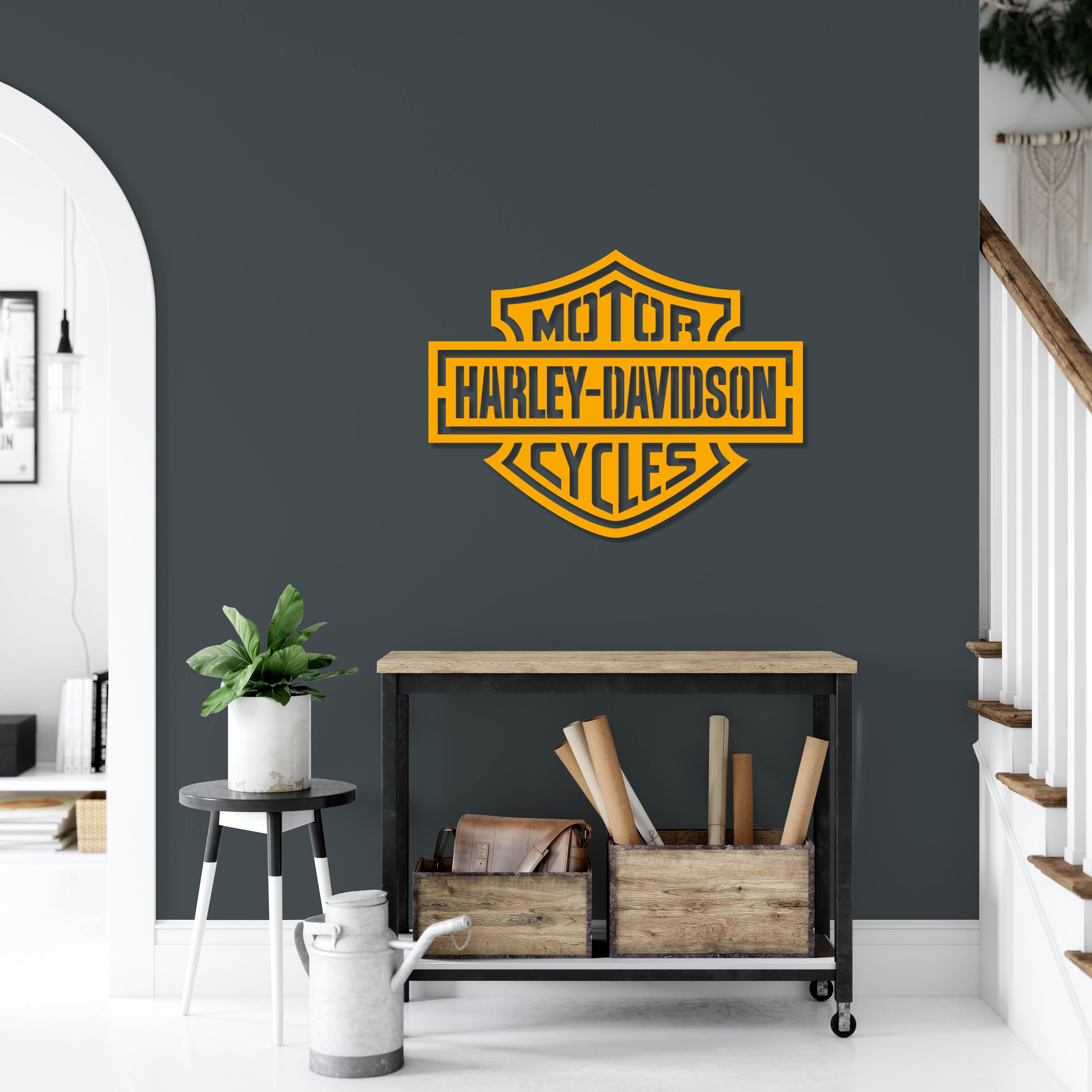 Harley Davidson Metal Sign Harley Davidson Metal Wall Art Etsy