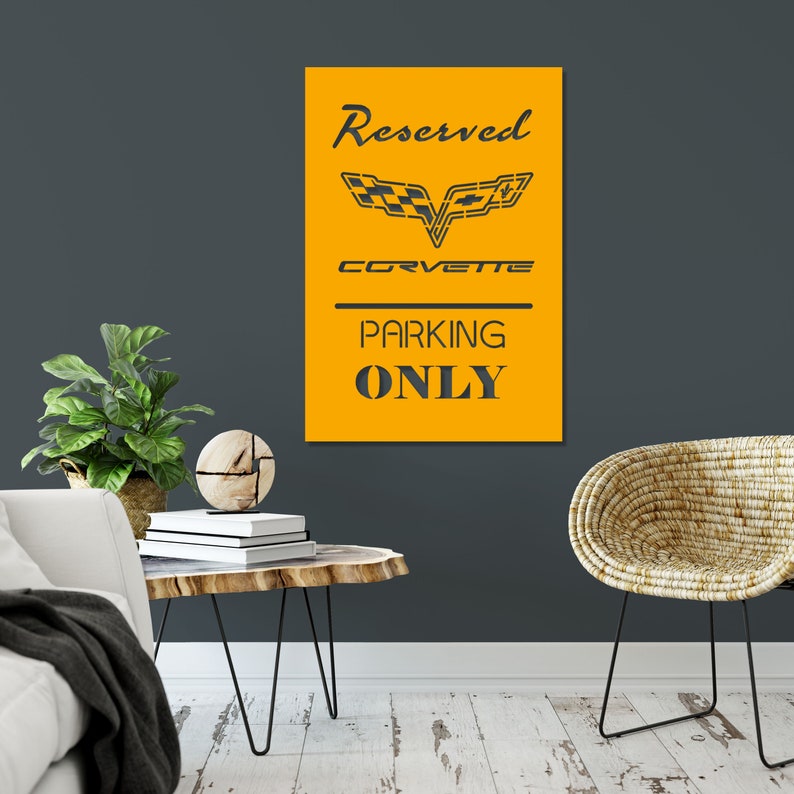 Corvette Garage Wall Art Corvette Sign Metal Wall Art Home Etsy