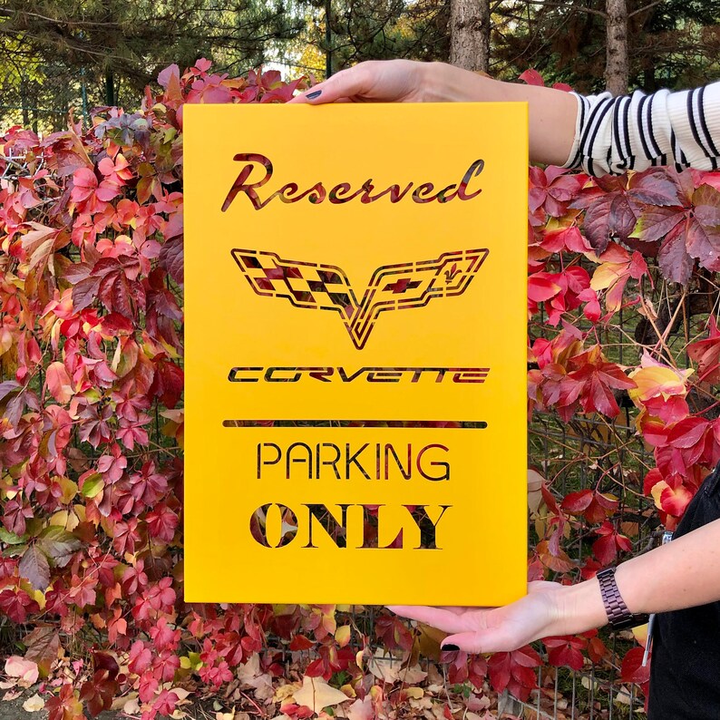 Corvette Garage Wall Art Corvette Sign Metal Wall Art Home Etsy