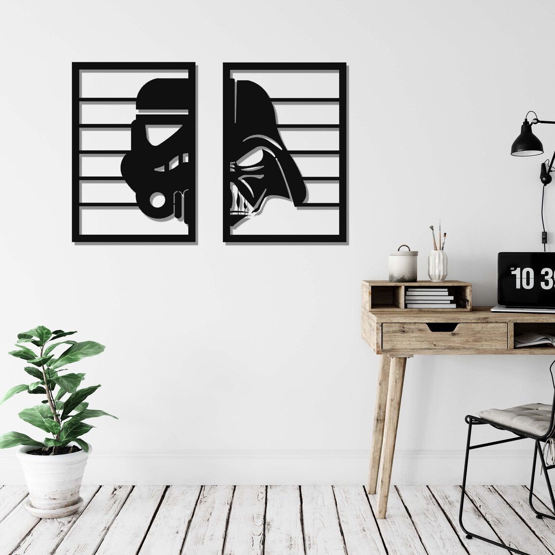 Star Wars Metal Wall Art Set Darth Vader Wall Decor Star Etsy