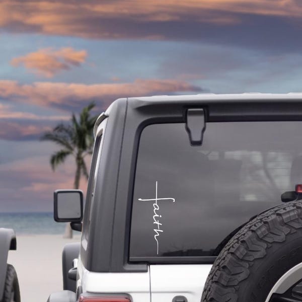 Calcomanía de fe: Adhesivo cristiano para la ventana del coche