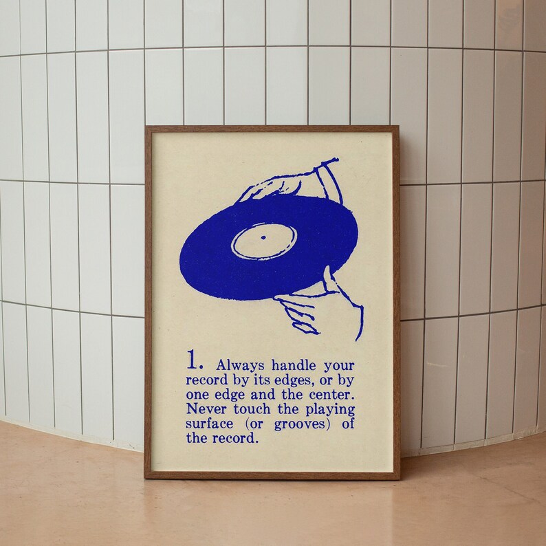 Music Wall Art, Retro Groovy Print, Record Player Poster, Turntable