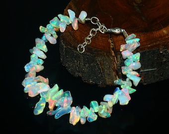 AAA+ Fire Opal Bracelet - Ethiopian Opal Bracelet - Opal Polished Rough Bracelet - Natural Opal Bracelet - Opal Jewellery - Opal tumble