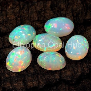 AAA+ Natural Ethiopian Opal Cabochon, Opal Oval Cabochons, 4x6mm opal cabochon, 5x7mm opal cabochon, 6x8mm opal oval cabochon, welo Opal