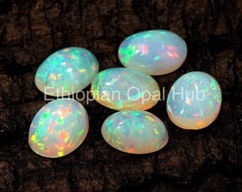 AAA+ Natural Ethiopian Opal Cabochon, Opal Oval Cabochons, 4x6mm opal cabochon, 5x7mm opal cabochon, 6x8mm opal oval cabochon, welo Opal