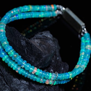 Green Opal Bracelet, Fire Opal Bracelet, 2 Strand Opal Bracelet, Opal Beaded Bracelet, Opal Beads Bracelet, Handmade Gifted Opal Jewellery