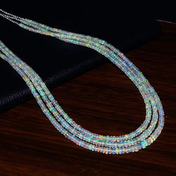 3 Strand Opal Bead Necklace Opal Necklace Fire Opal Necklace Opal Beaded Necklace Opal Beads Rondelle Beads Opal Choker Necklace Etsy Canada