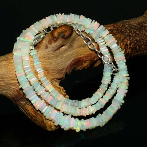 Welo Fire Opal Chip Necklace: Genuine Opal Beaded Jewelry