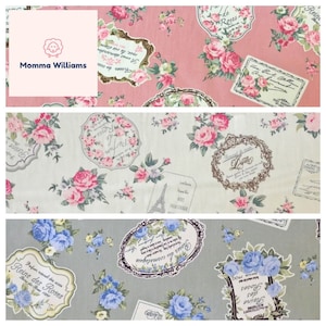 Fabric 100% Cotton 1 x FAT QUARTER 46cm x 50cm ROUND FLOWER Patchwork, Fabric 100% Cotton 1 x FAT QUARTER 46cm x 50cm ROUND FLOWER Patchwork,