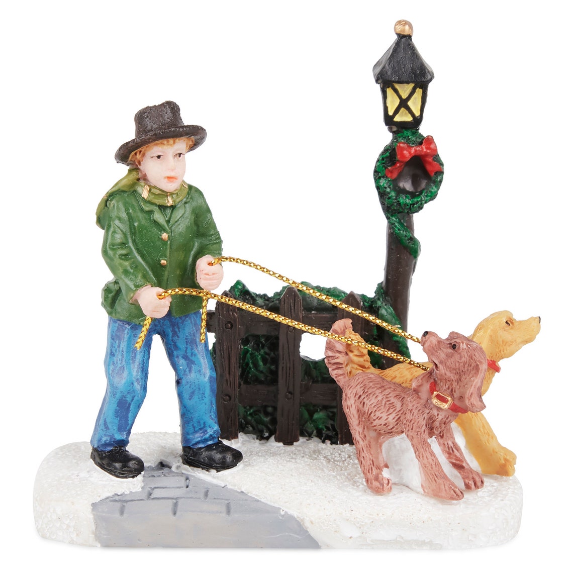 Holiday Time Christmas Village House Accessories Dog Walker Etsy