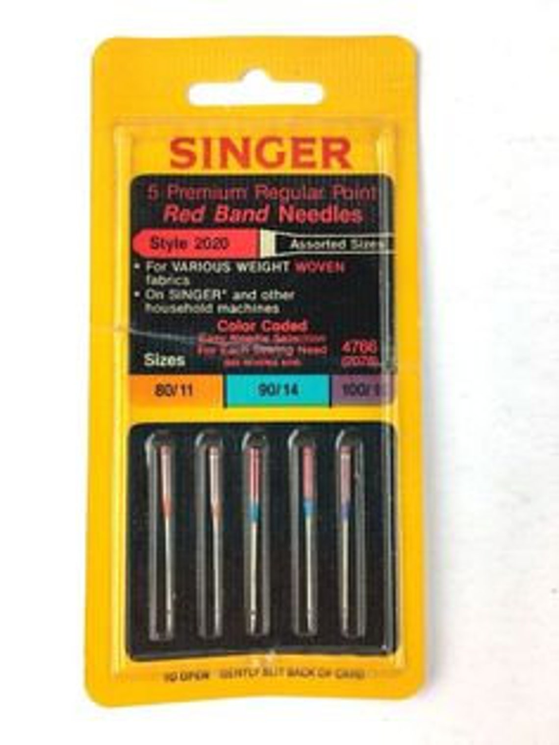 Singer Sewing Machine Needles 4766 STYLE 2020 5 Assorted Etsy