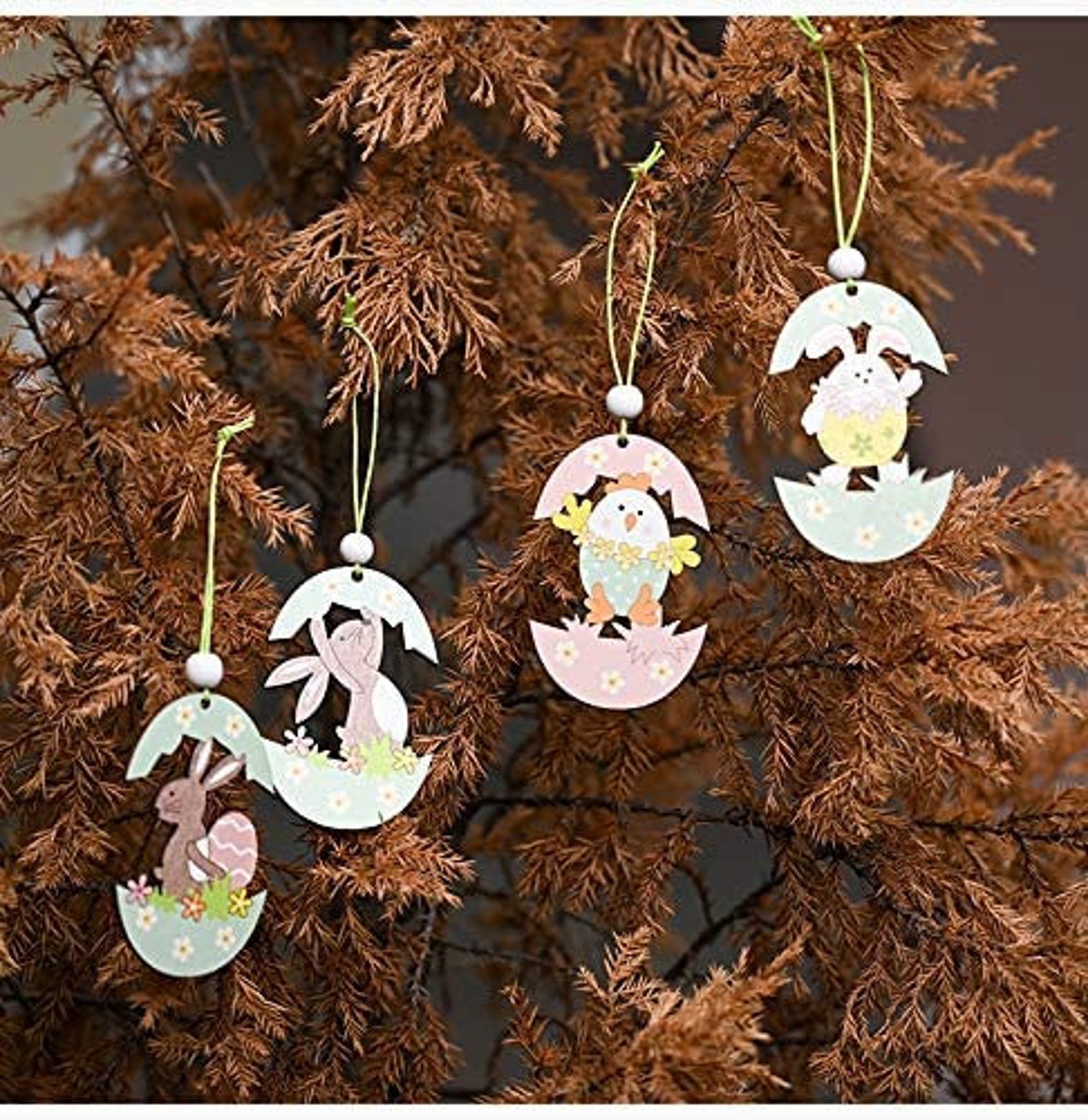 Easter Ornaments for Tree 4 Pcs Easter Decorations Eggs Etsy
