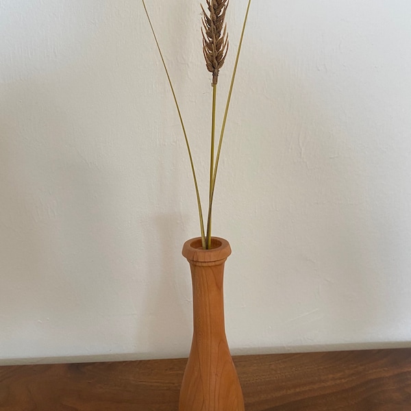 Hand Turned Mini-Vase - Modern Cherry Design (Narrow)