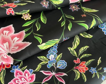 Italian designer cotton batiste fabric, with beautiful colorful print, high quality