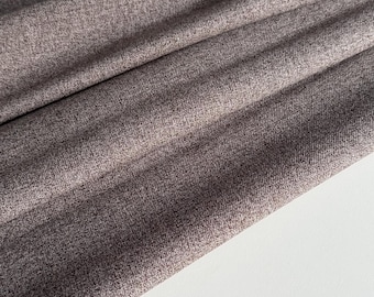 Luxury Italian LANA VERGINE fabric, tartan fabric, premium quality, 100% wool, color: light brown melange