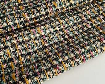 Exclusive high-quality wool tweed fabric, designer fabric, high quality, very soft, color: [Color], last piece 1.30 meters