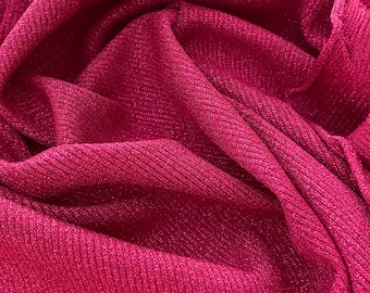 Italian designer fabric, viscose blend - lurex fabric, best quality, color: fuchsia, sold by the meter