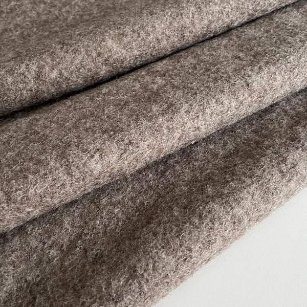 Italian, 100% virgin wool fabric, boiled wool fabric, very soft and warm, color: cappuccino