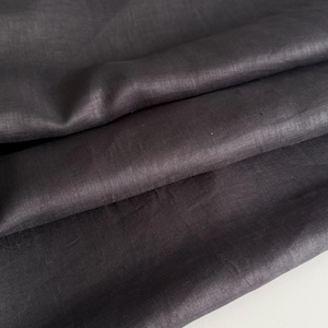 Italian linen fabric, high-fashion fabric, thin and soft, high quality, color: black, last piece 80 cm