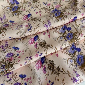 Italian viscose marocaine fabric, beautiful floral print, designer fabric, high quality, sold by the meter