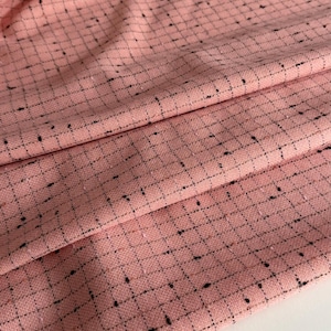 Italian famous designer fabric, thin checked wool fabric,Caro fabric premium quality, color: pink, last piece 2.40 meters