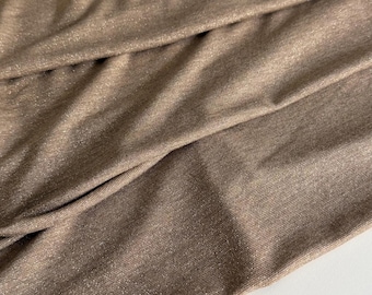 Italian designer fabric, viscose blend - lurex fabric, jersey fabric, premium quality, color: beige, sold by the meter