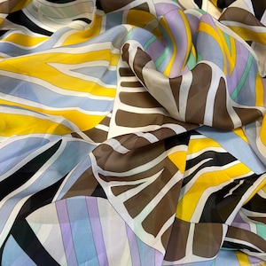Italian silk chiffon fabric, designer print, designer fabric, high quality, color : colorful, last piece 2 meters