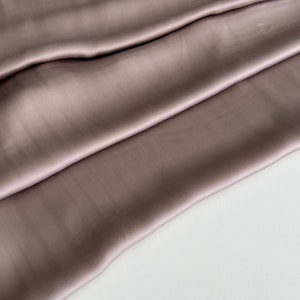 Exclusive Italian viscose satin fabric, brand fabric, designer fabric, high quality, like silk, color: taupe-purple, last piece 2.10 meters