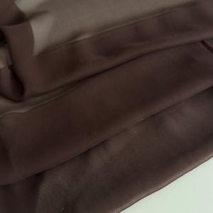 Italian silk-Georgette fabric, Alta Moda fabric, pure silk, light & transparent, premium quality, color: dark chocolate, sold by the meter