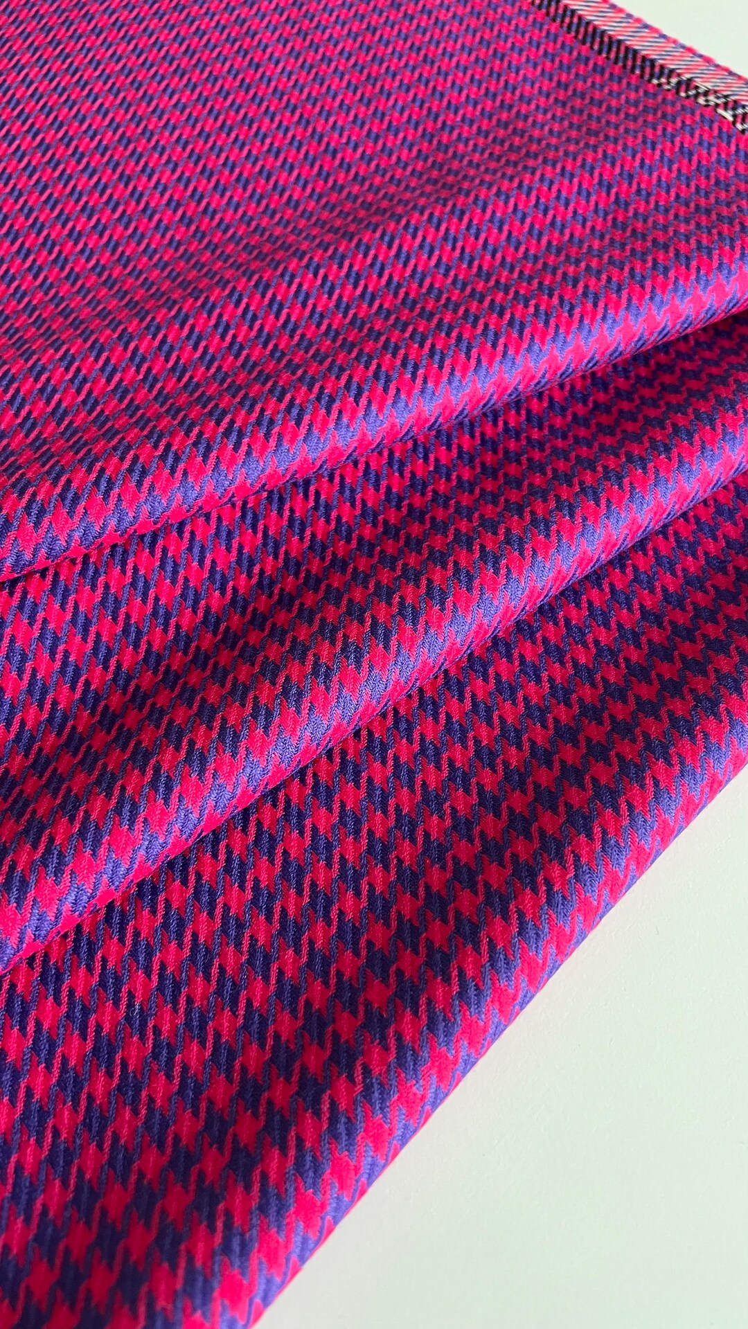 Luxury Italian LANA VERGINE Wool Fabric Houndstooth Pattern Etsy